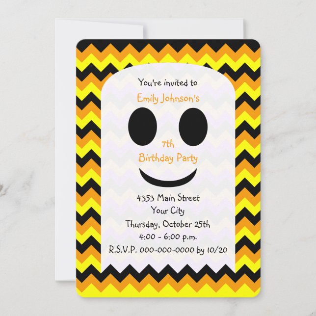 Halloween Anniversaire Invitation fantôme (Devant)