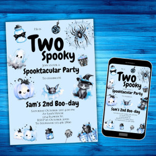 Halloween Anniversaire Invitation Garçons Deux Éff