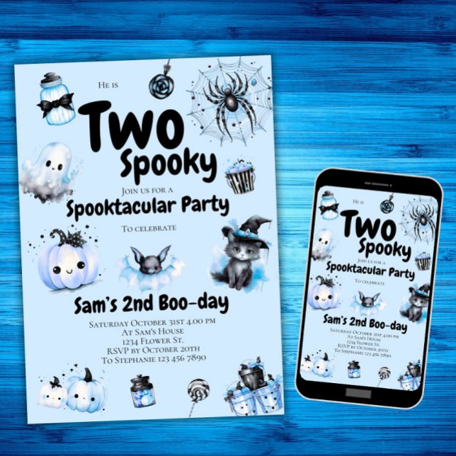 Halloween Anniversaire Invitation Garçons Deux Éff (Créateur téléchargé)