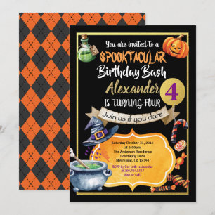 Halloween anniversaire invitation pour enfant