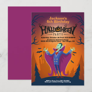 Halloween Anniversaire Nombre Dracula invitations