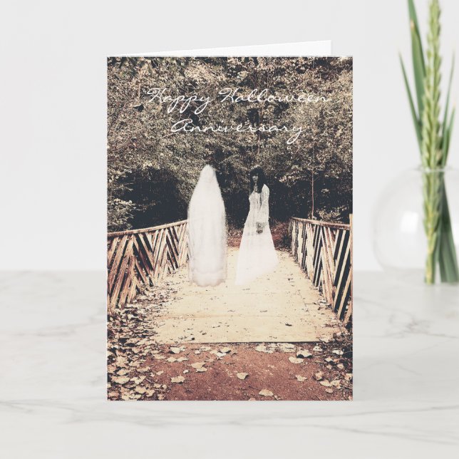 Halloween Anniversary On the bridge card with vers (Front)