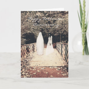 Halloween Anniversary On the Bridge Card with vers