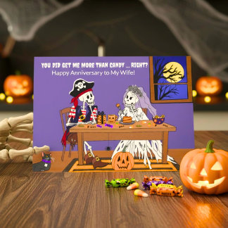 Halloween Anniversary Wife Funny Skeletons Card