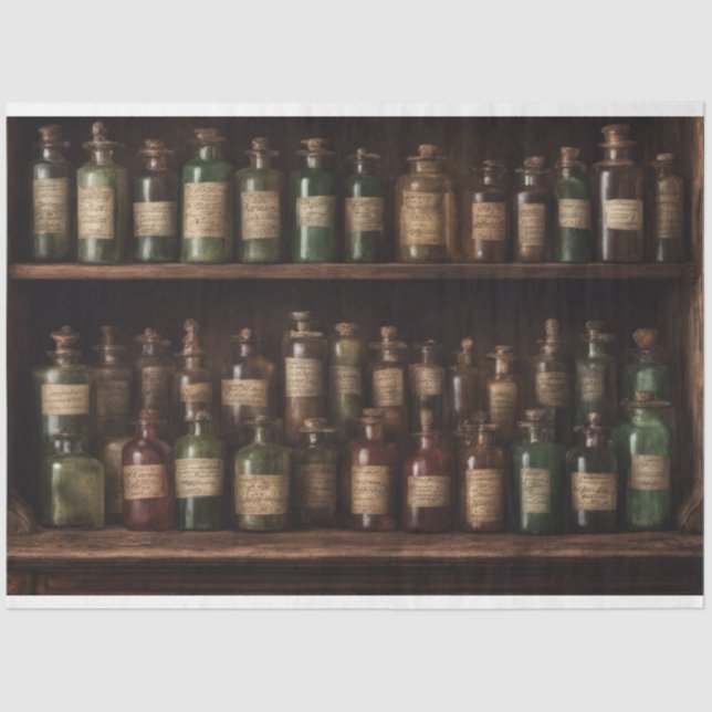 Halloween Apothecary Bottles Witch Outlander  Tissue Paper (Front)
