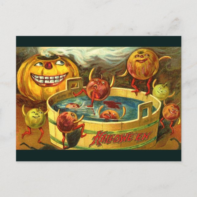 Halloween Apple Bobbing Postcard (Front)