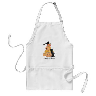 Halloween Apron with Pumpkins and Black Cat