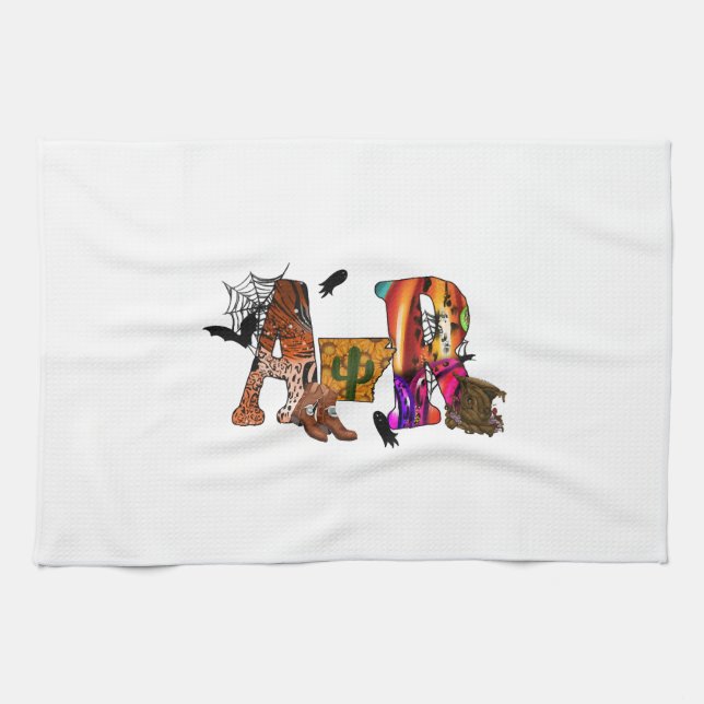 Halloween Arkansas Kitchen Towel (Horizontal)