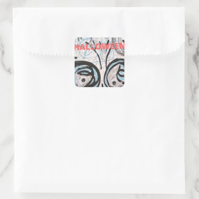 Halloween Art Collection Square Sticker (Bag)