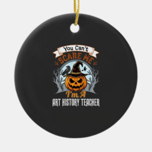 Halloween Art History Teacher Pumpkin Design Ceramic Ornament