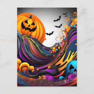 Halloween art postcard