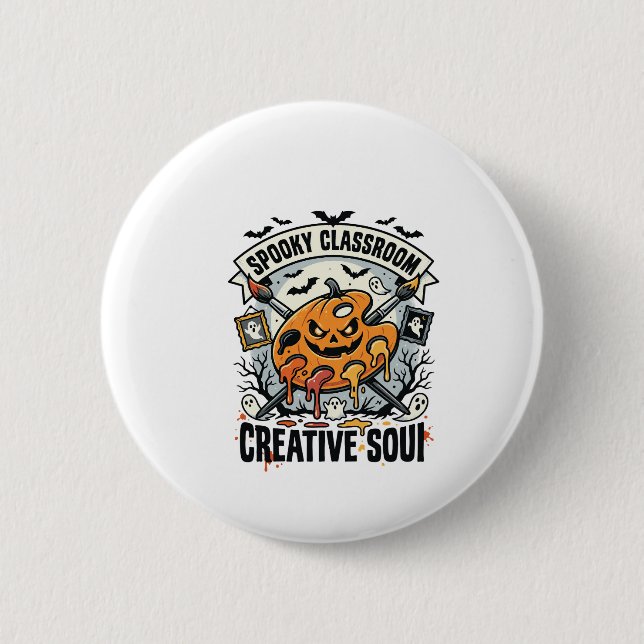 Halloween Art Teacher Spooky Classroom 2 Inch Round Button (Front)