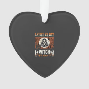 Halloween Artist by Day Witch by Night Design Ornament