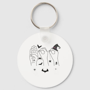 Halloween Asl Hand Sign Language Deaf Pride Boo Cr Keychain