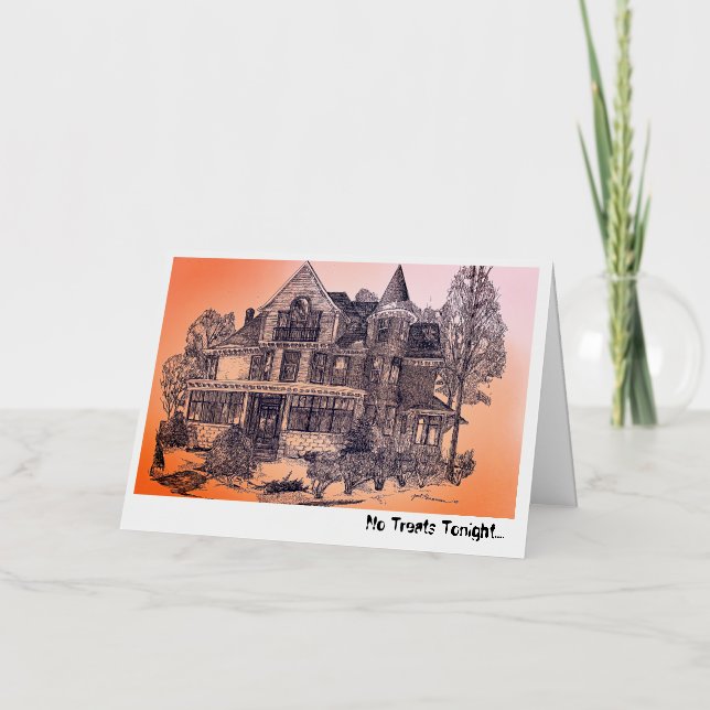 Halloween at Mary Tyler Moore's House Foil Greeting Card (Front)