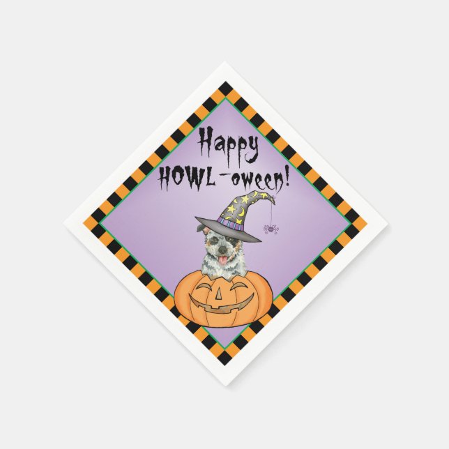 Halloween Australian Cattle Dog Napkin (Corner)