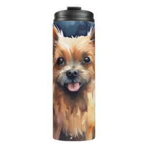 Halloween Australian Terrier With Pumpkins Scary  Thermal Tumbler