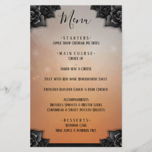Halloween Automne Rose noir & Orange Menu