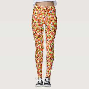 Halloween Autumn Candy Corn Leggings Orange