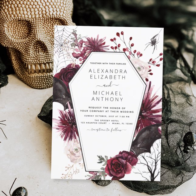Halloween Autumn Fall Dark Wedding Invitation (Creator Uploaded)