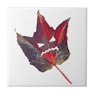 Halloween Autumn Foliage Leaf Fall Thanksgiving Tile