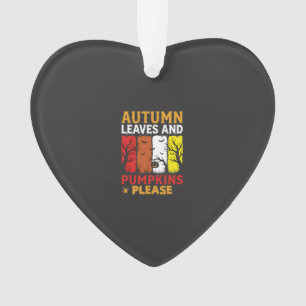 Halloween Autumn Leaves and Pumpkins Vintage Desig Ornament