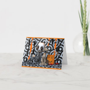 Halloween Baby and Cat Thank You Card