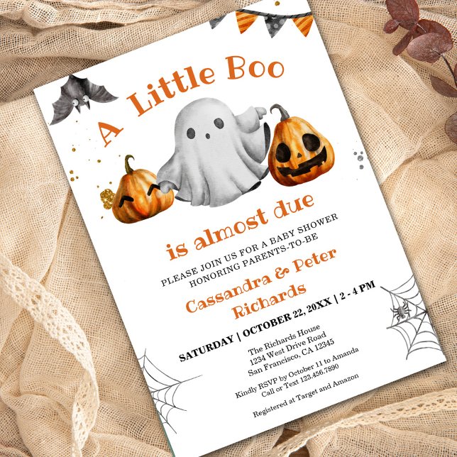 Halloween Baby Boo Baby Shower Gender Neutral Invitation (Creator Uploaded)