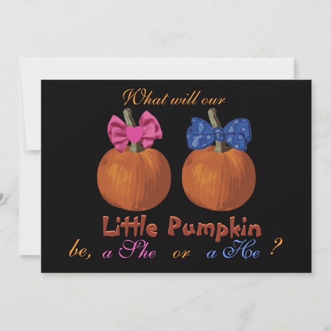 Halloween Baby Gender Reveal Invitations (Front)