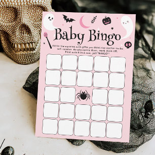 Halloween Baby Girl Shower Baby Bingo Game Card