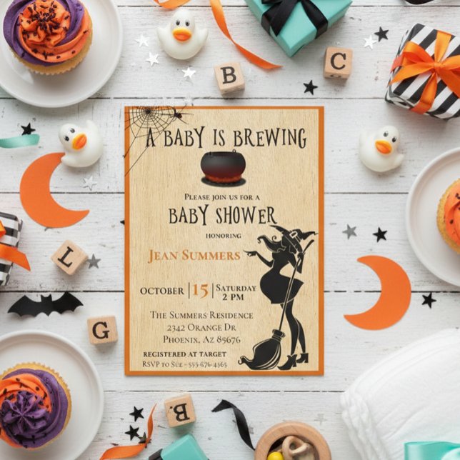 Halloween Baby is Brewing Witch October Postcard (Creator Uploaded)