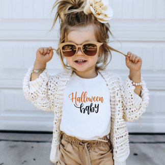 Halloween Baby Orange and Black Typography Toddler T-shirt