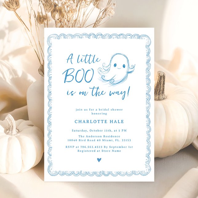 Halloween Baby Shower A Little Ghost Invitation (Creator Uploaded)