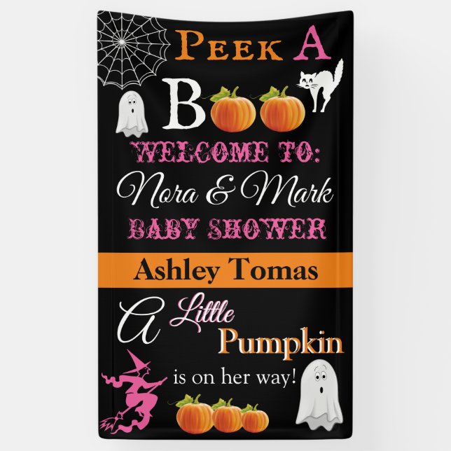 Halloween Baby Shower Banner (Vertical)