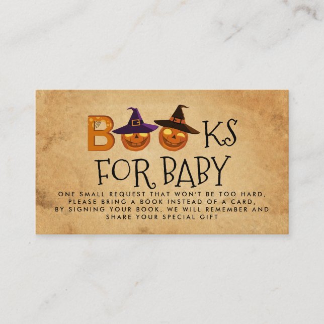 Halloween Baby Shower Boo Book Request  Enclosure Card (Front)