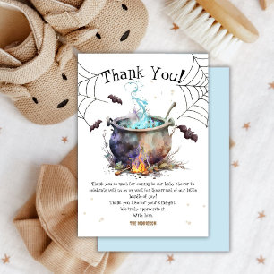 Halloween Baby Shower Boy Cute Blue Thank You  Card