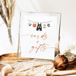 Halloween Baby Shower Cards and Gifts Sign