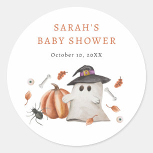 Halloween Baby Shower Classic Round Sticker