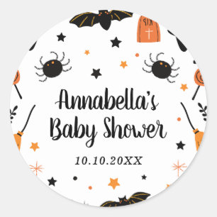 Halloween Baby Shower Classic Round Sticker