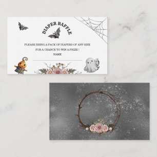 Halloween baby shower diaper raffle enclosure card