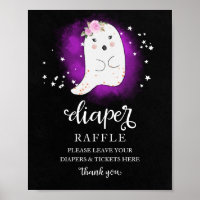 Halloween Baby Shower Diaper Raffle Game Sign