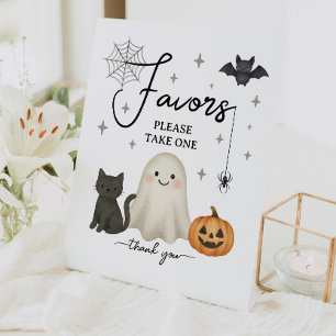 Halloween Baby Shower Favors Pedestal Sign