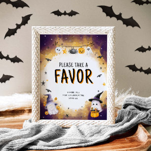 Halloween Baby Shower Favours Sign