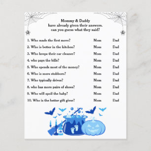 Halloween Baby Shower Game Guess Who Mom or Dad