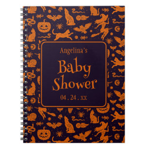 Halloween Baby Shower Gift List Notebook