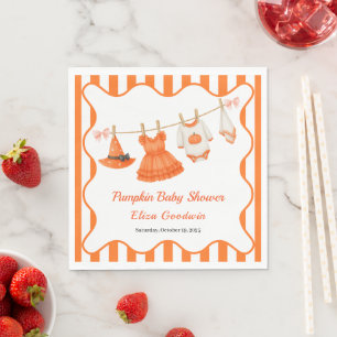 Halloween Baby Shower Girl Little Witch Pumpkin Napkin