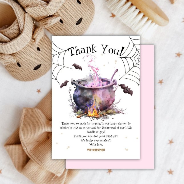 Halloween Baby Shower Girl Pink Thank You  (Creator Uploaded)