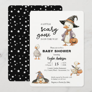 Halloween Baby Shower goose witch invitation