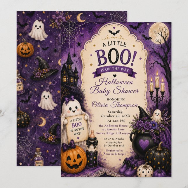 Halloween Baby Shower Invitation (Front/Back)