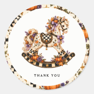 Halloween Baby Shower Invitation Classic Round Sticker
